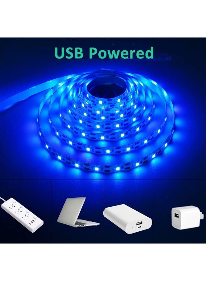 Comysubao 5V USB LED Light Strip Wall Strip Lights Easy to Install, With Good Functionality Flexible Under Cabinet Light for TV Backlighting, Gaming Room, Bedroom, And Indoor Decor, 2m Blue - Image 2